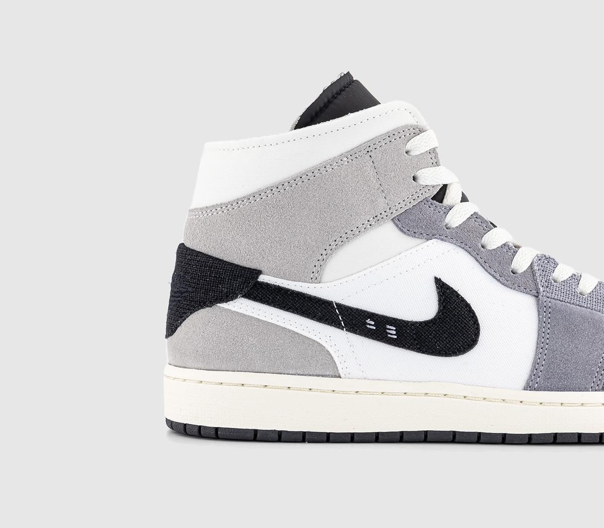 JordanAir Jordan 1 Mid Trainers Cement Grey Black White Teach Grey Sail