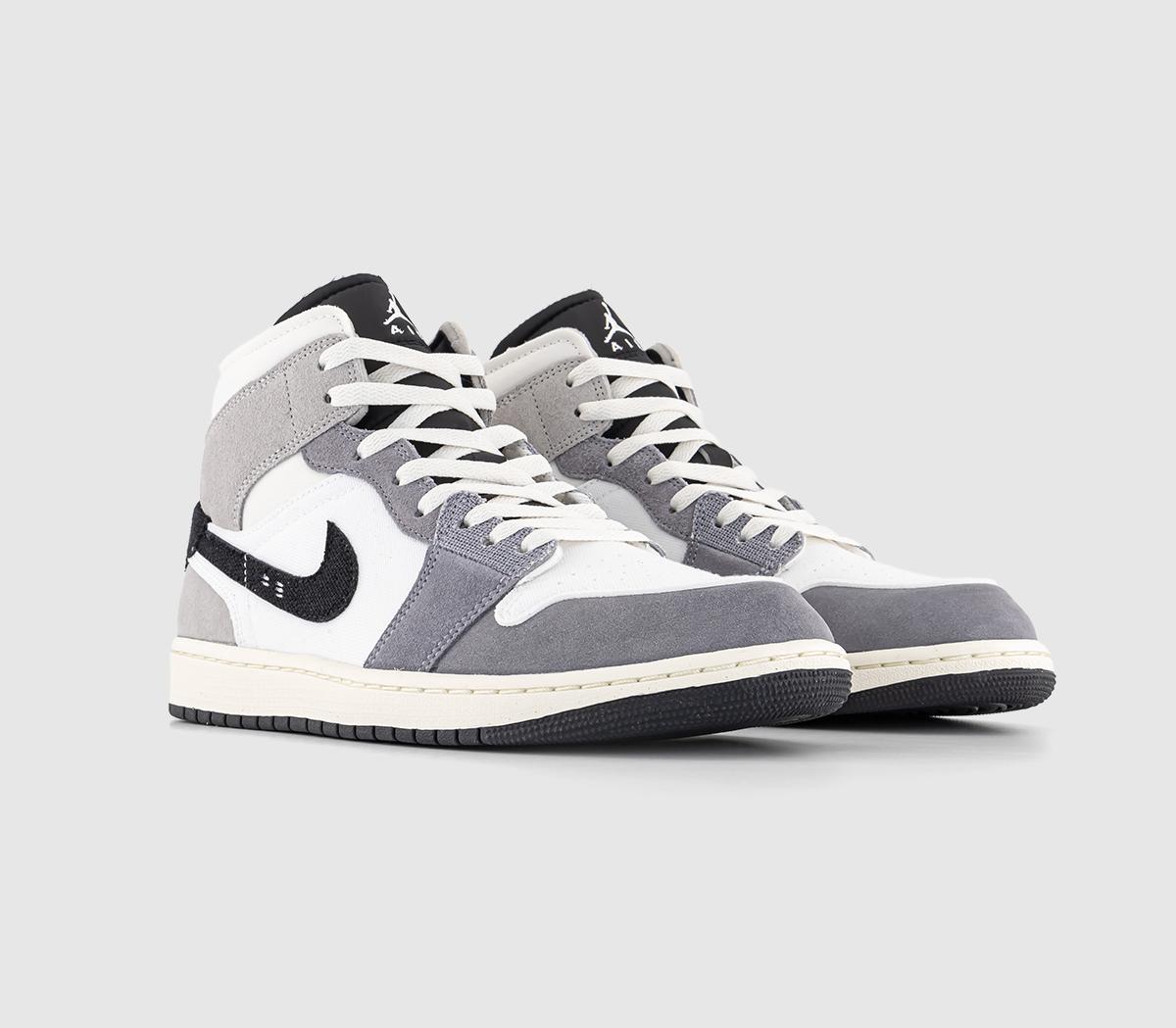 JordanAir Jordan 1 Mid Trainers Cement Grey Black White Teach Grey Sail