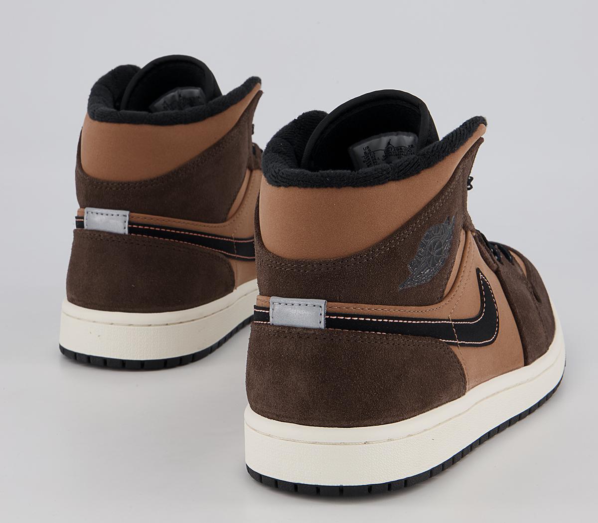 Jordan Air Jordan 1 Mid Trainers Dark Chocolate Crimson Bliss Men's