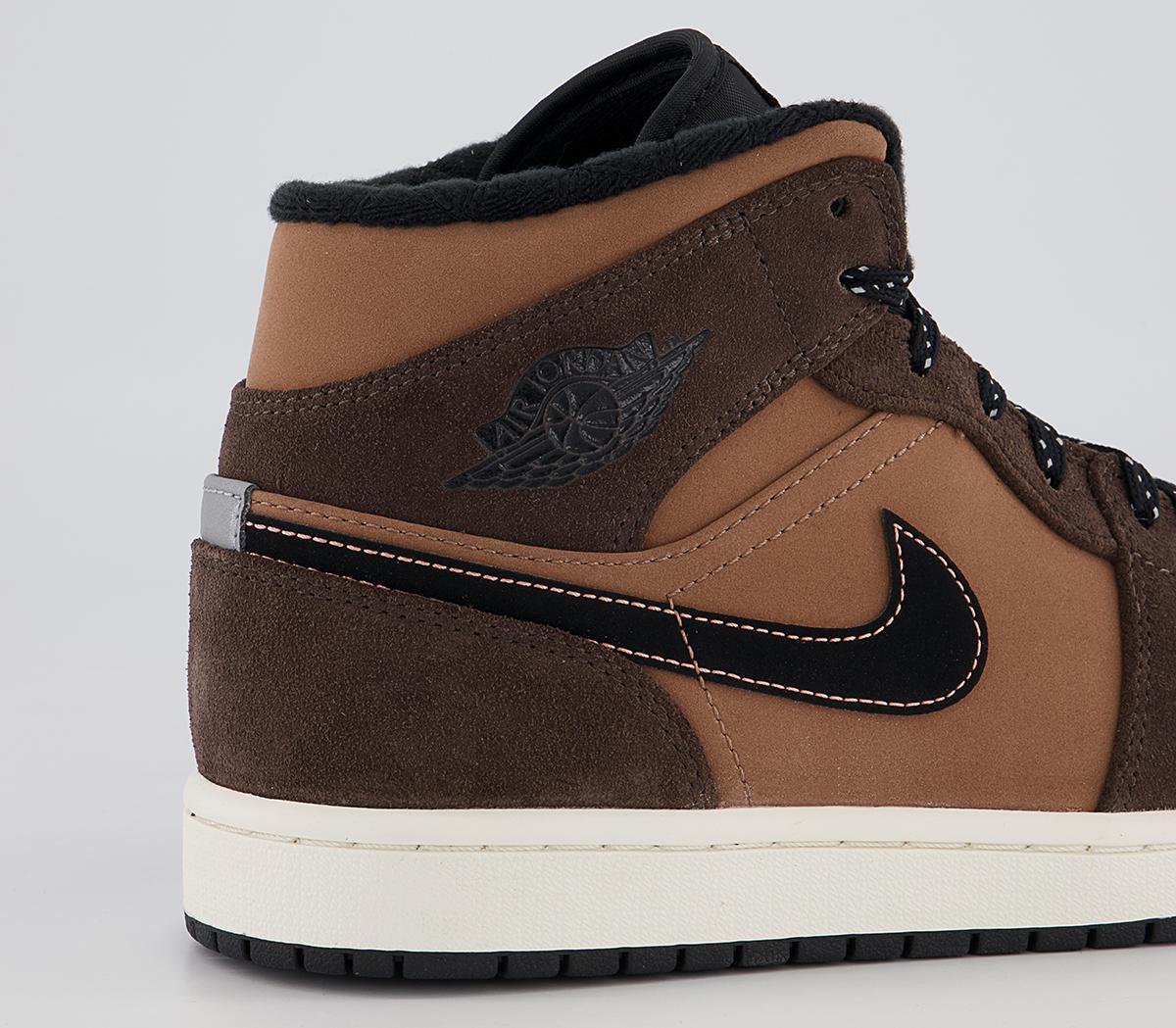 Jordan Air Jordan 1 Mid Trainers Dark Chocolate Crimson Bliss Men's