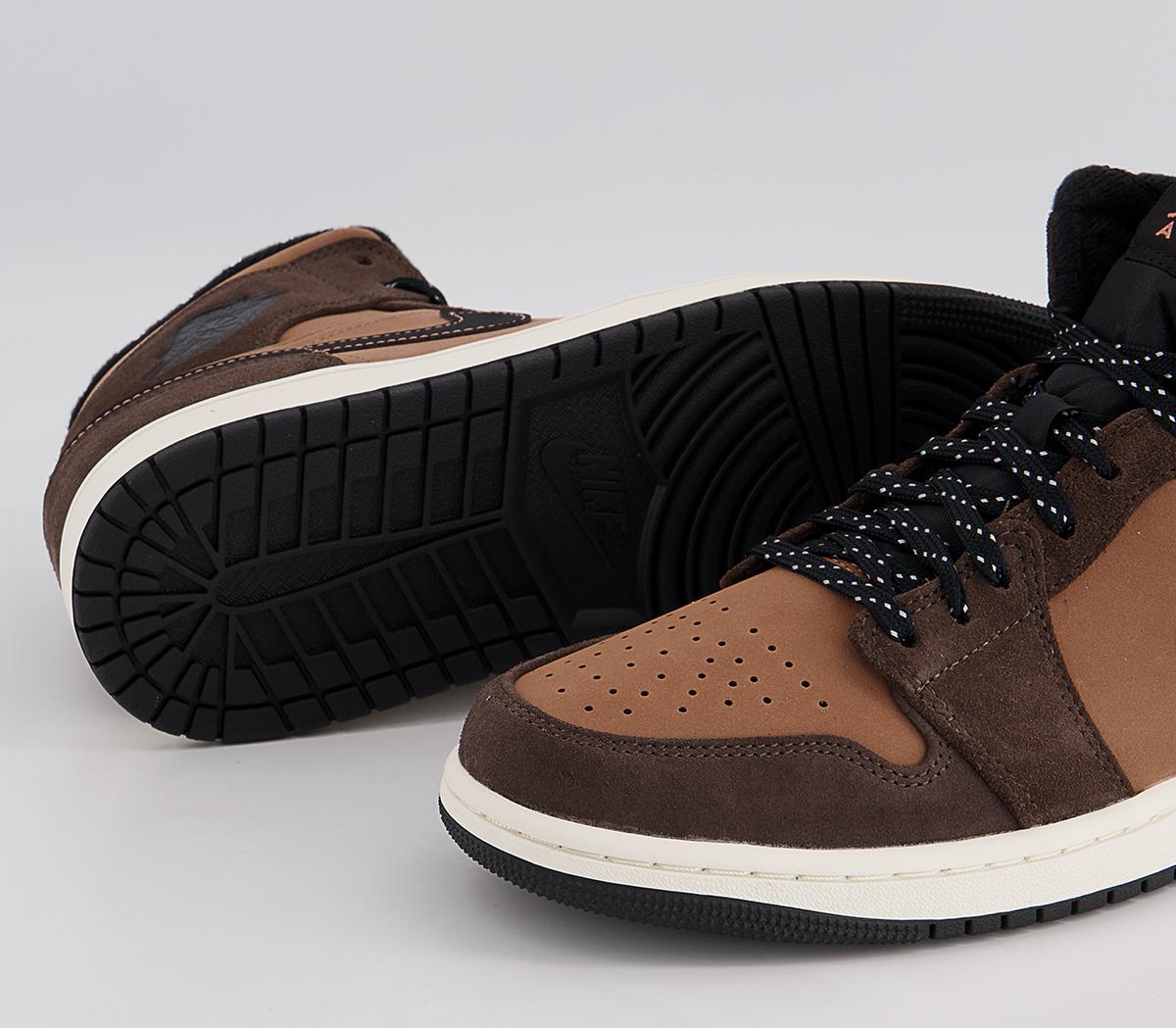 Jordan Air Jordan 1 Mid Trainers Dark Chocolate Crimson Bliss Men's