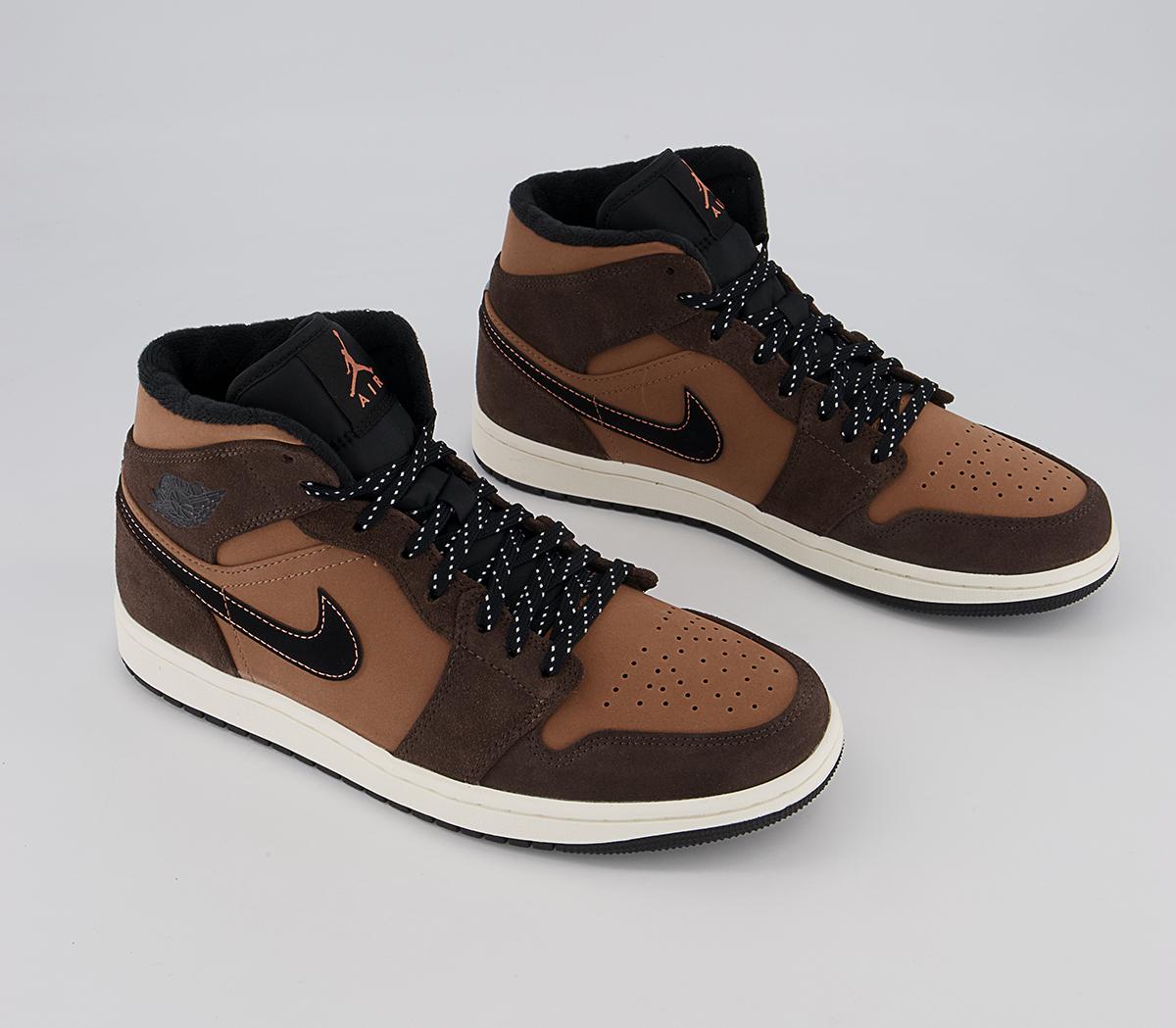 Jordan Air Jordan 1 Mid Trainers Dark Chocolate Crimson Bliss Men's