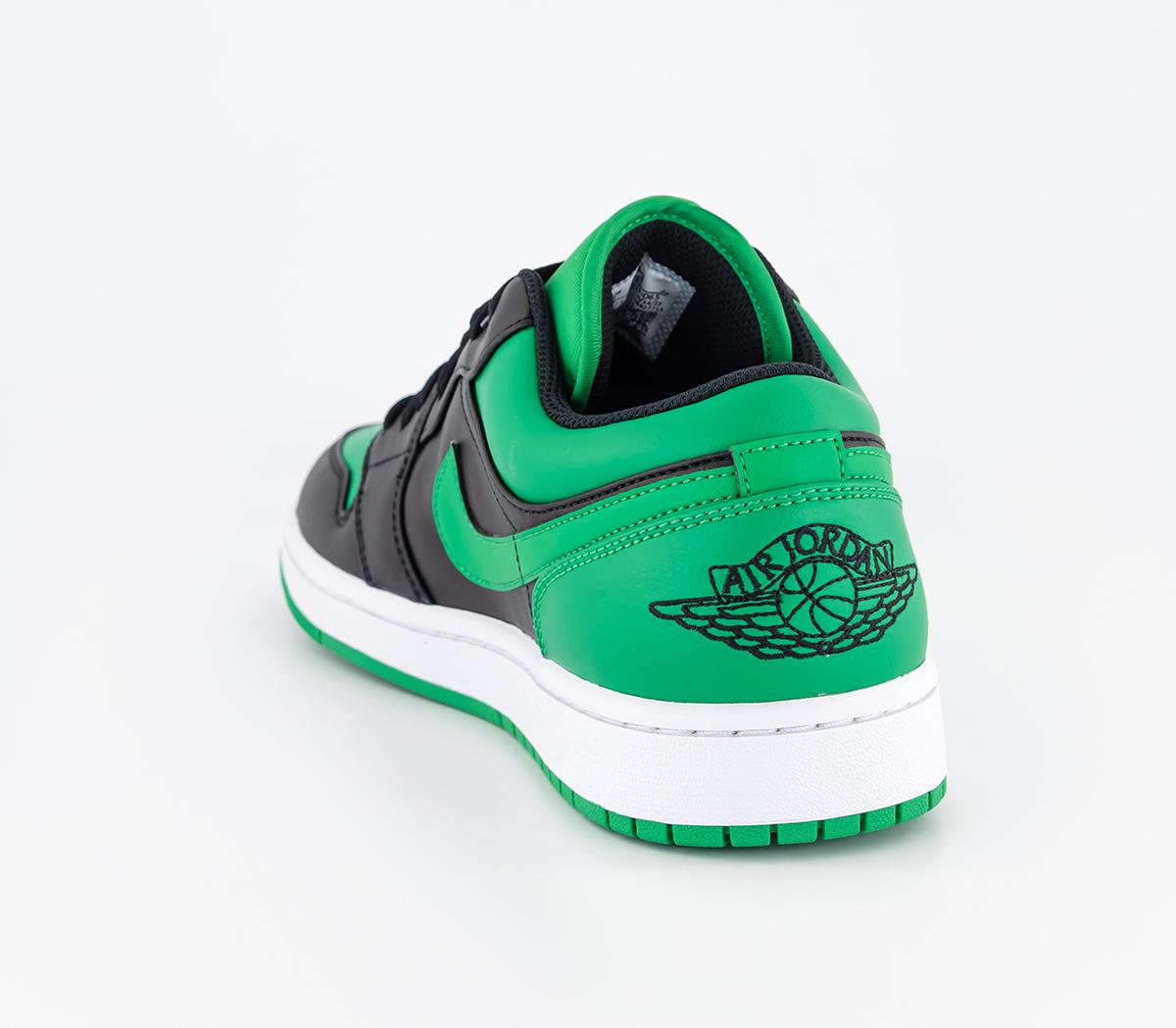 Jordan Air Jordan 1 Low Trainers Black Black Lucky Green White Unisex
