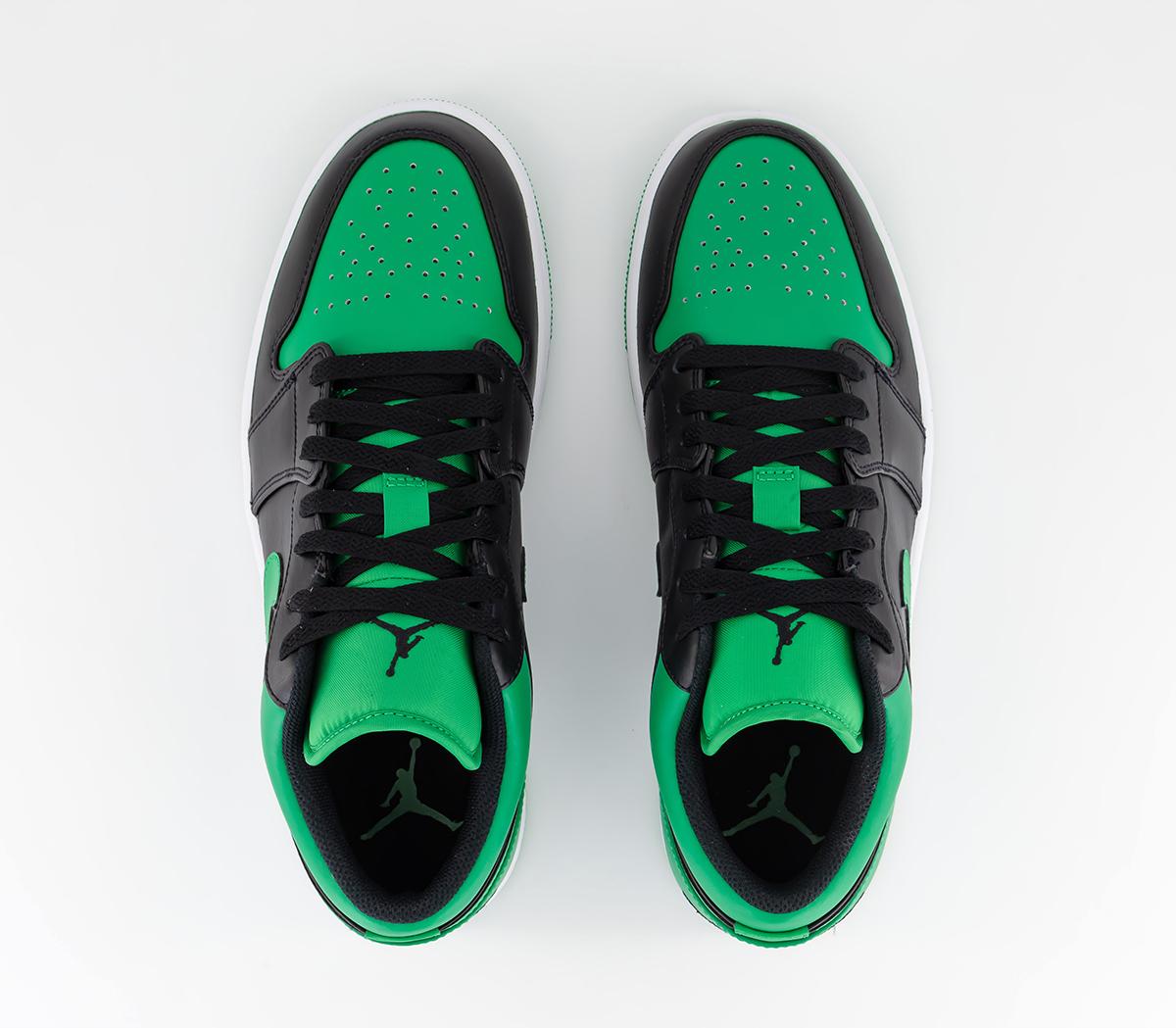 JordanAir Jordan 1 Low TrainersBlack Black Lucky Green White