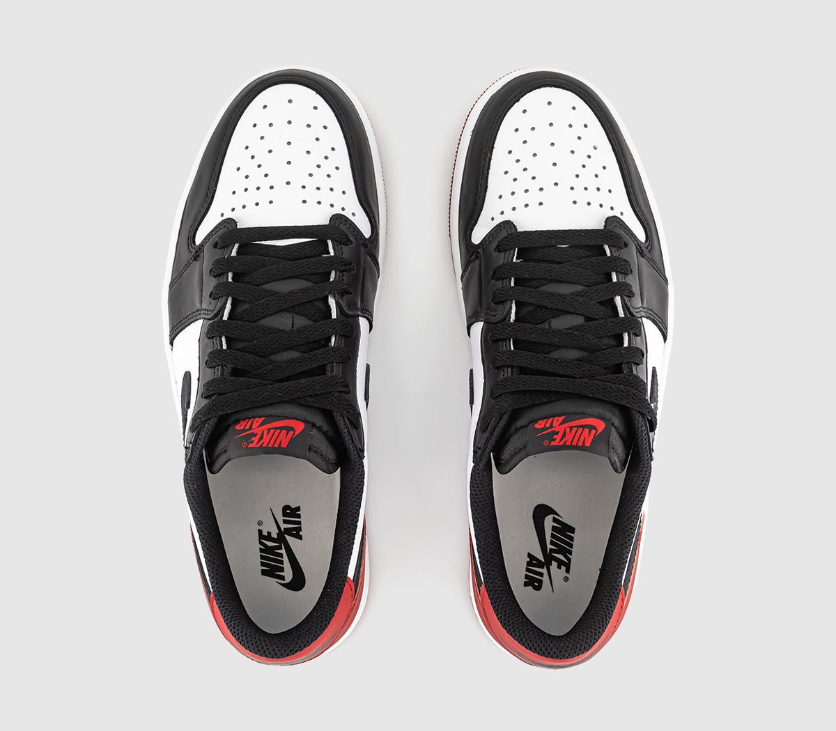 JordanAir Jordan 1 Low Trainers White Black Varsity Red