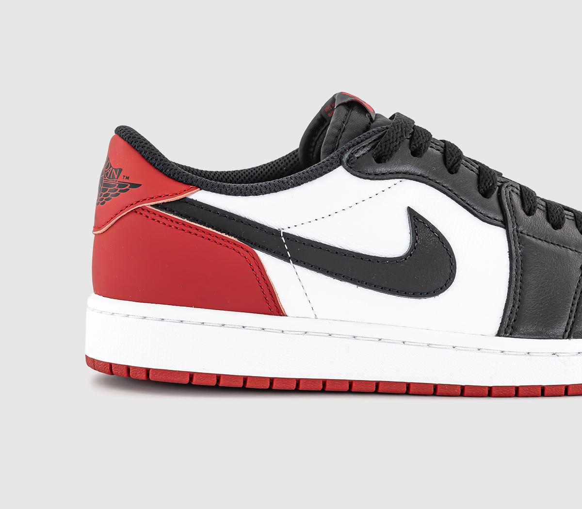 JordanAir Jordan 1 Low Trainers White Black Varsity Red