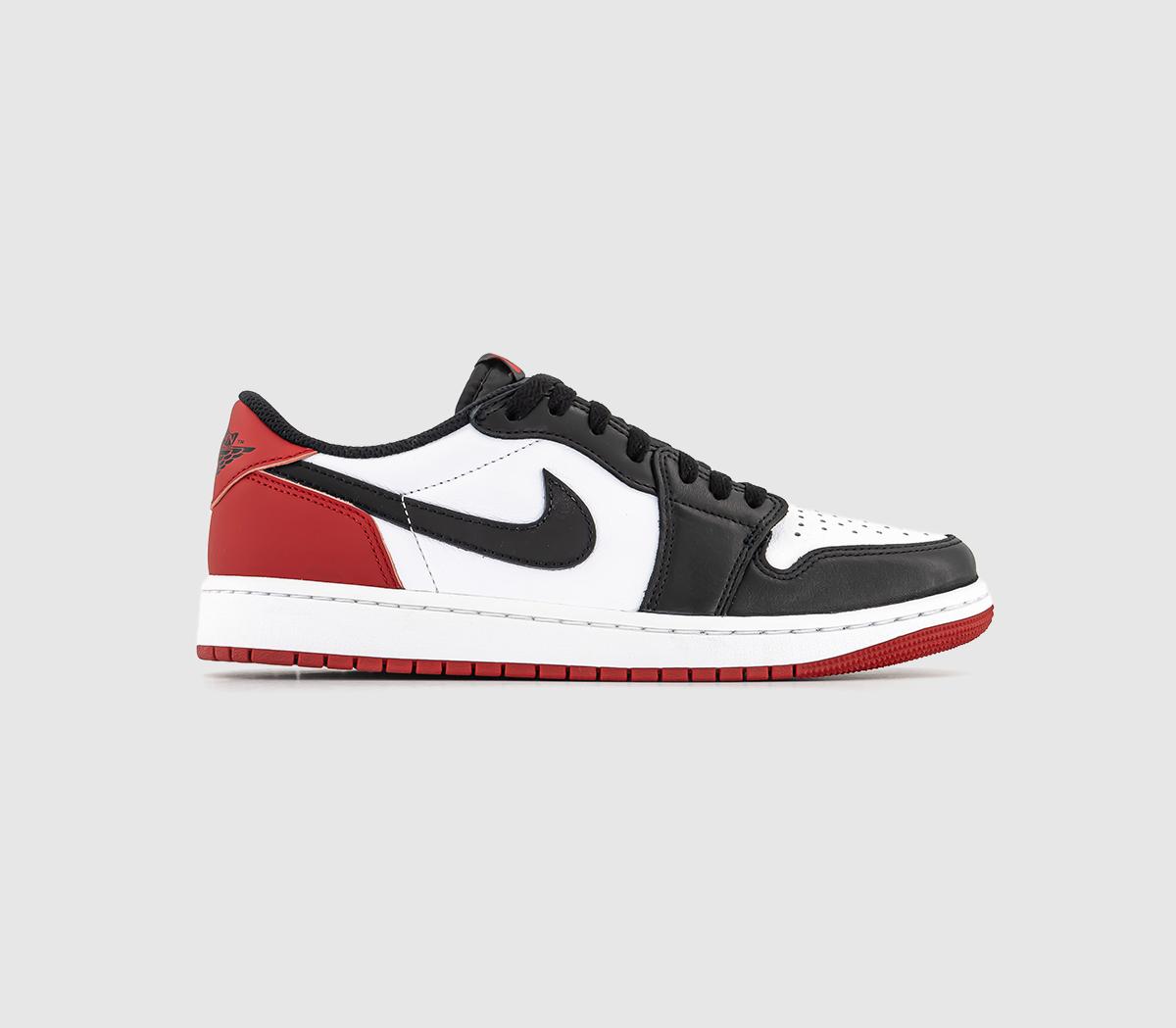 Nike air jordan 1 low trainers in white/red best sale