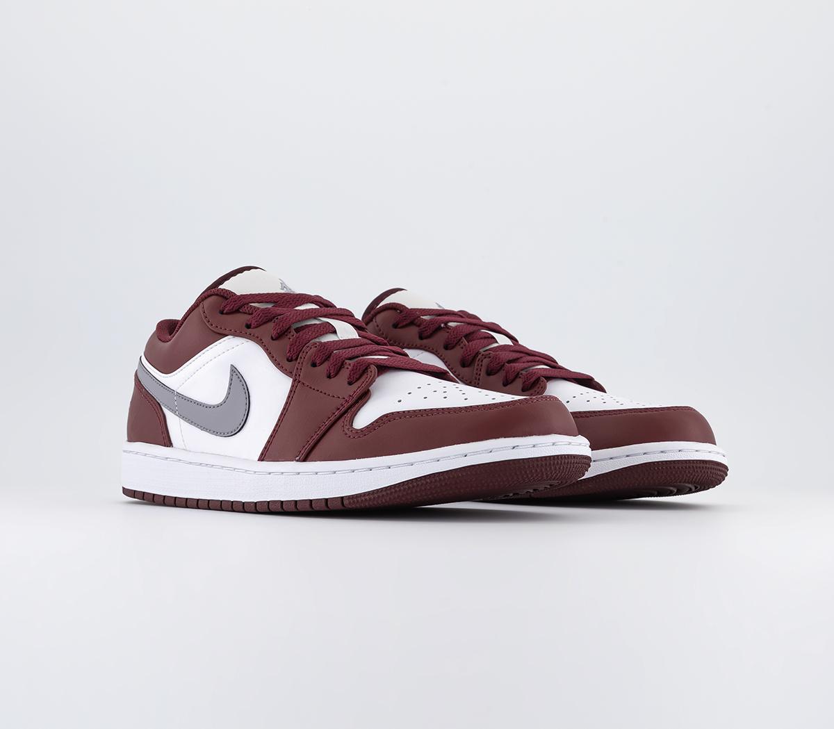 JordanAir Jordan 1 Low TrainersCherrywood Red Cement Grey White