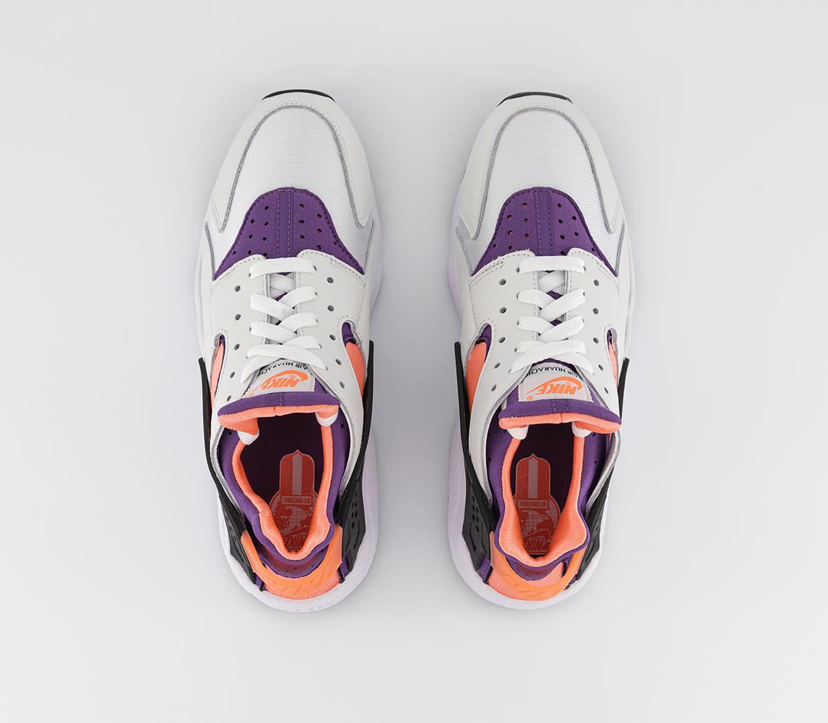 Nike Air Huarache Trainers Nike Air Huarache Trainers White Purple Bright Mango Black