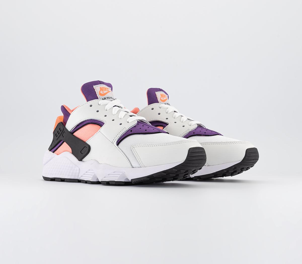Nike Air Huarache Trainers Nike Air Huarache Trainers White Purple Bright Mango Black