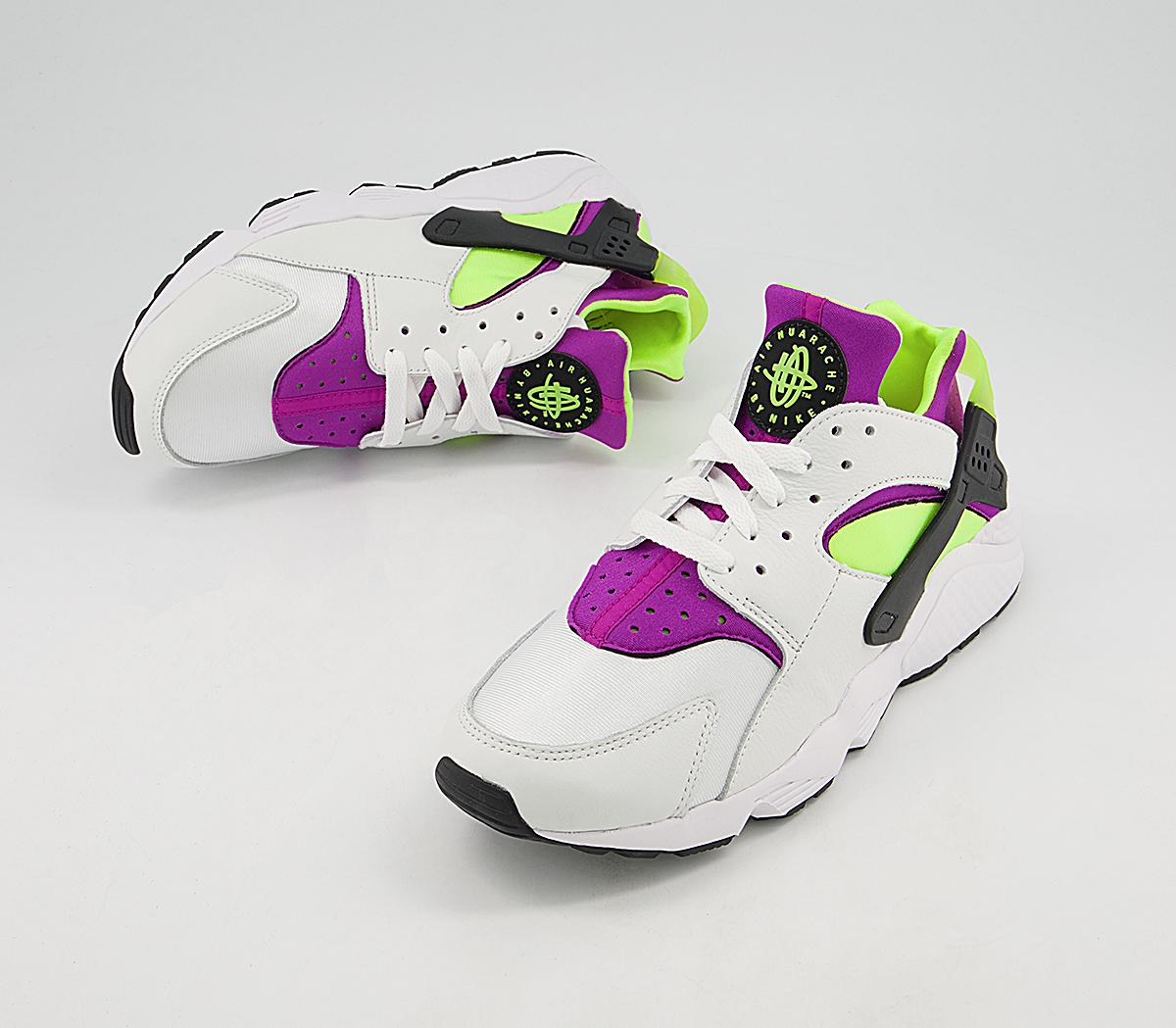 Nike Air Huarache Trainers M Nike Air Huarache Trainers M White Neon Yellow Magenta