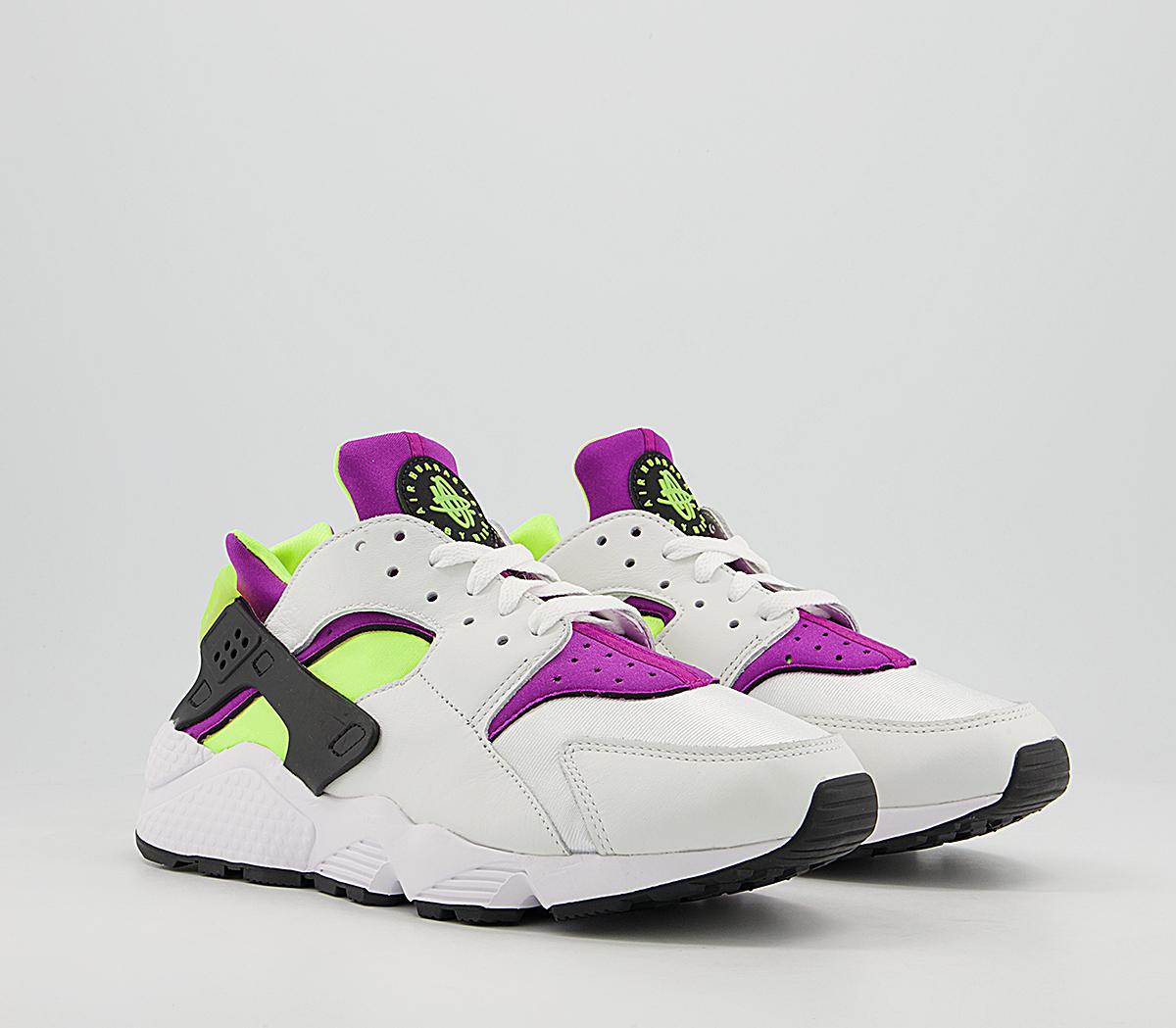 Nike Air Huarache Trainers M Nike Air Huarache Trainers M White Neon Yellow Magenta
