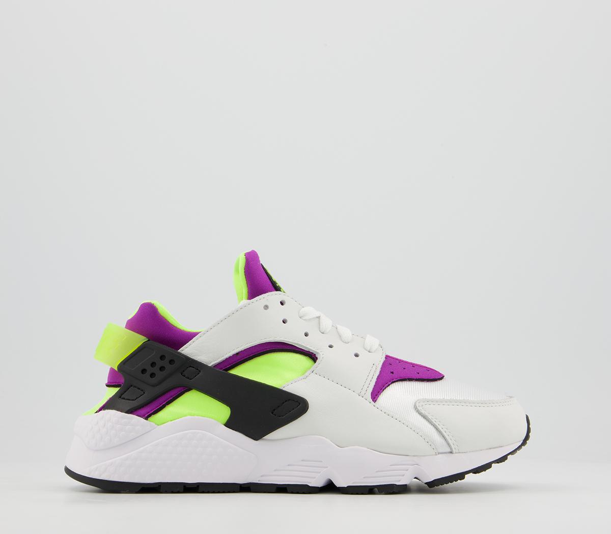 Nike Air Huarache Trainers M White Neon Yellow Magenta Unisex Sports