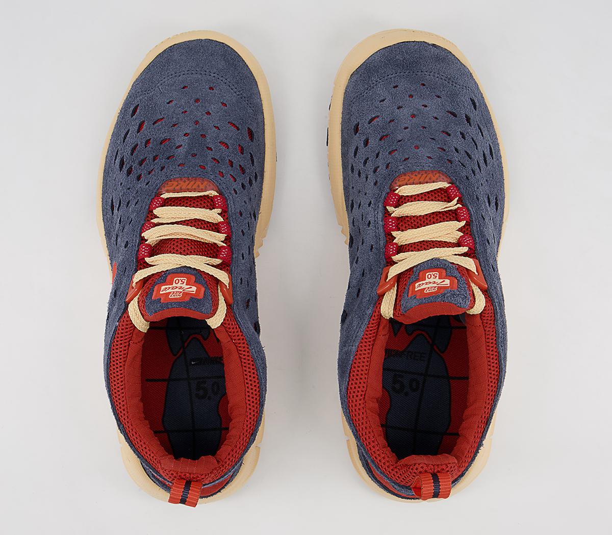 Nike Free Run Trail Trainers Nike Free Run Trail Trainers Thunder Blue Orange Cinnabar Canvas