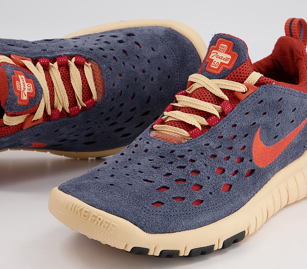 Nike Free Run Trail Trainers Nike Free Run Trail Trainers Thunder Blue Orange Cinnabar Canvas