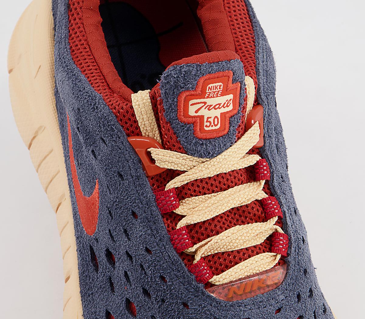 Nike Free Run Trail Trainers Nike Free Run Trail Trainers Thunder Blue Orange Cinnabar Canvas
