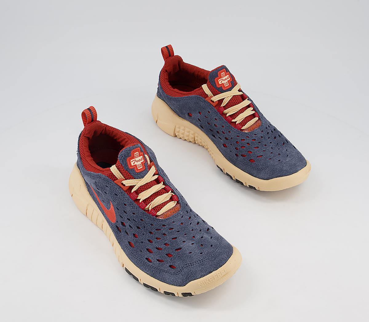 Nike Free Run Trail Trainers Nike Free Run Trail Trainers Thunder Blue Orange Cinnabar Canvas