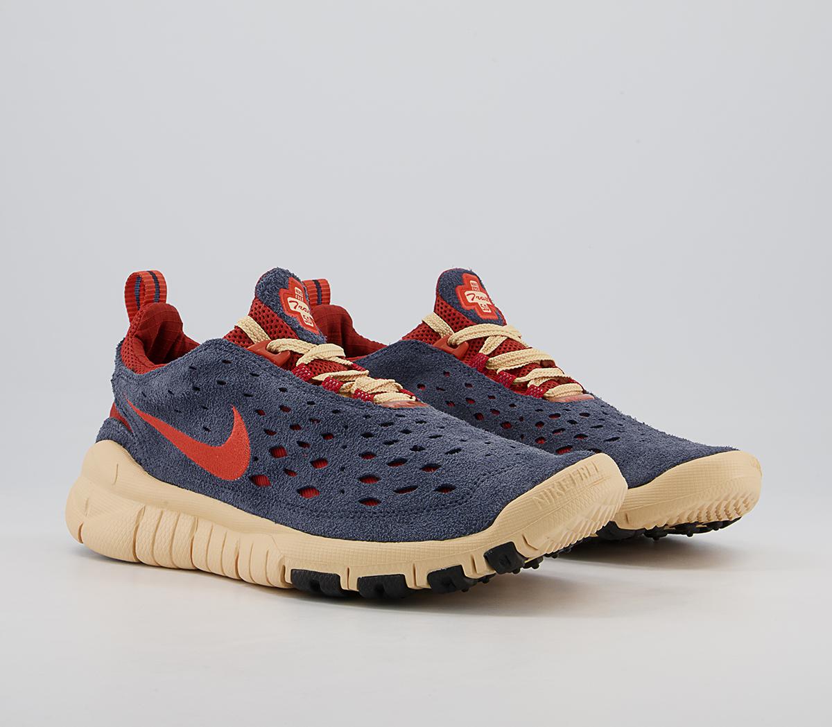 Nike Free Run Trail Trainers Nike Free Run Trail Trainers Thunder Blue Orange Cinnabar Canvas