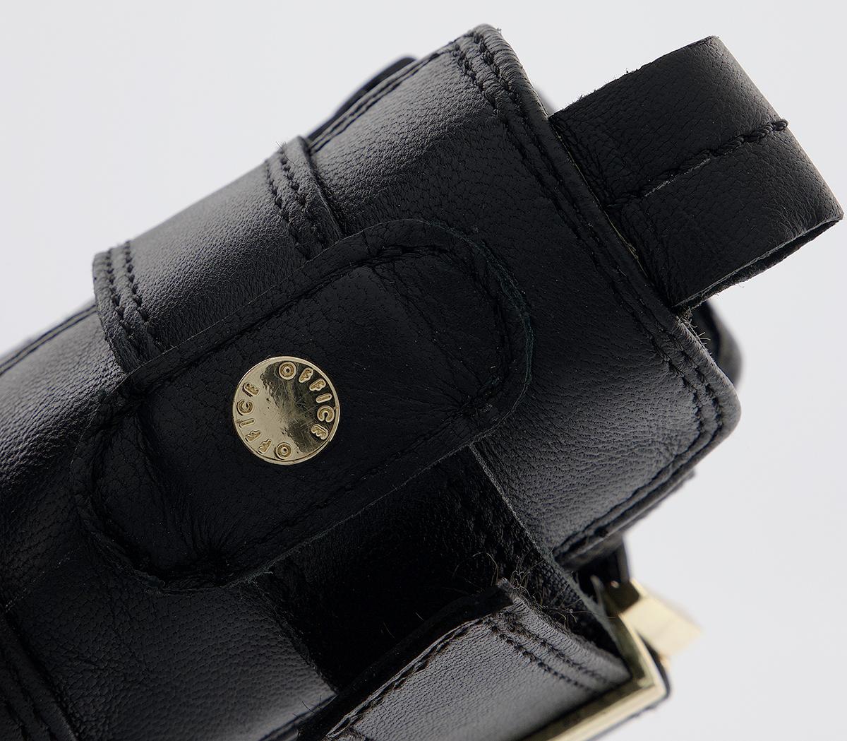 Office Ariel Flat Chelsea Buckle Boots Office Ariel Flat Chelsea Buckle Boots Black Leather