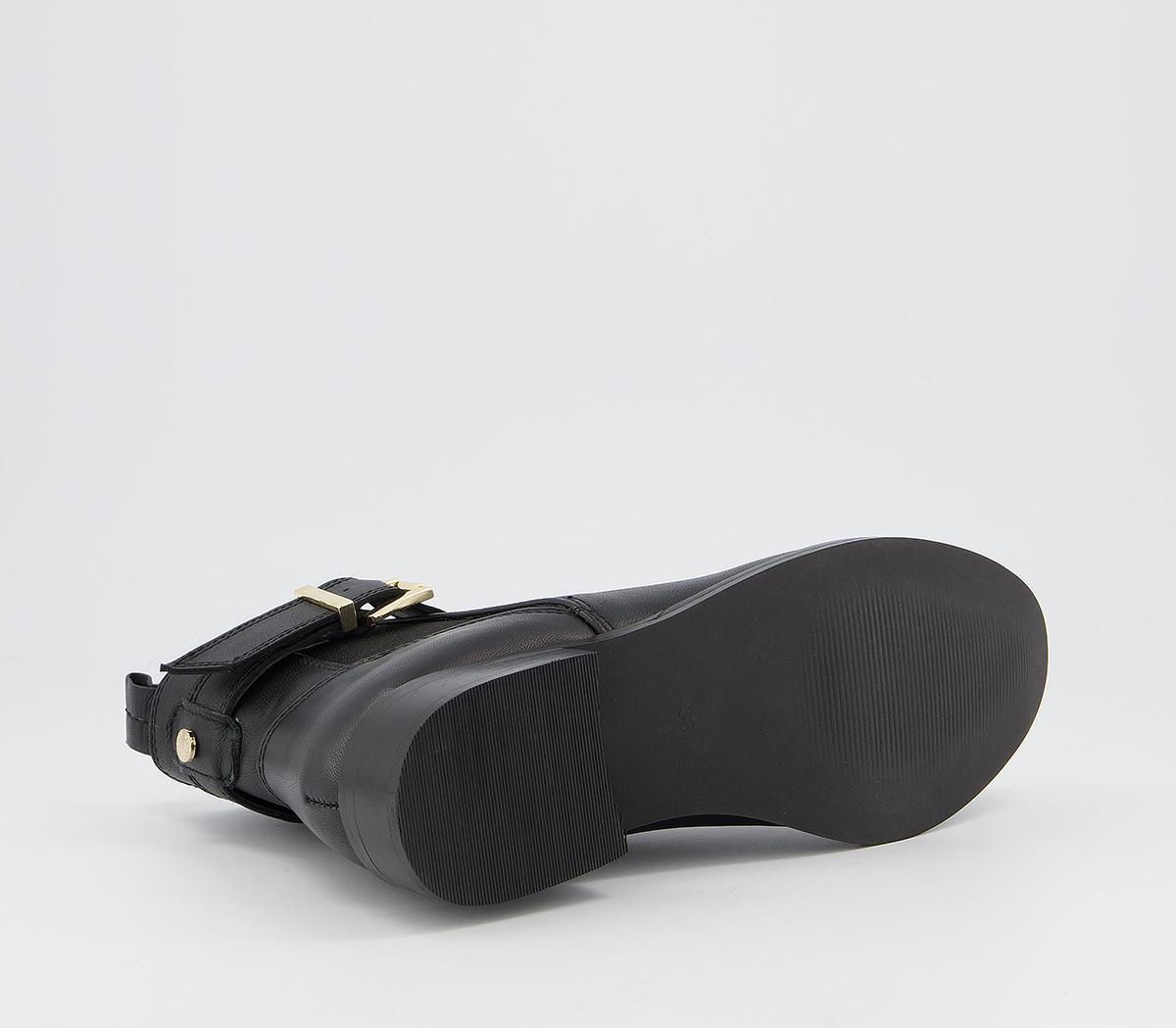 Office Ariel Flat Chelsea Buckle Boots Office Ariel Flat Chelsea Buckle Boots Black Leather