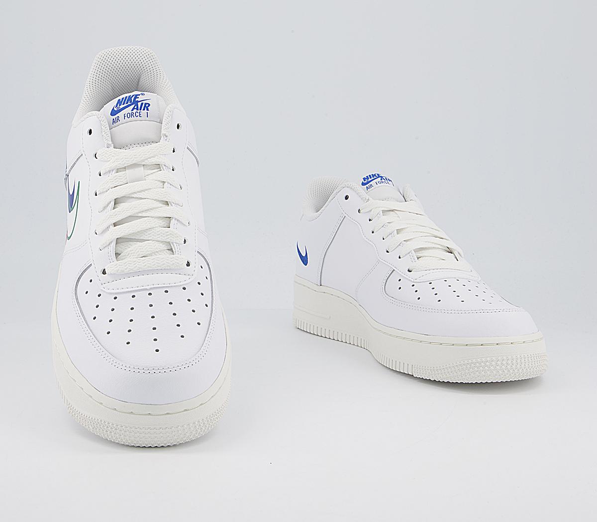 Nike Air Force 1 Lv8 Trainers White Green Noise Game Royal - Unisex Sports