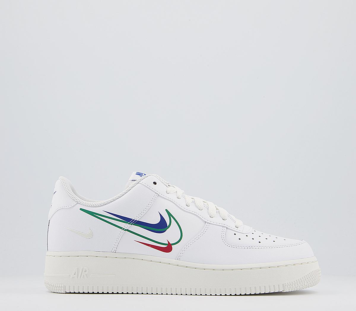 NikeAir Force 1 Lv8 TrainersWhite Green Noise Game Royal