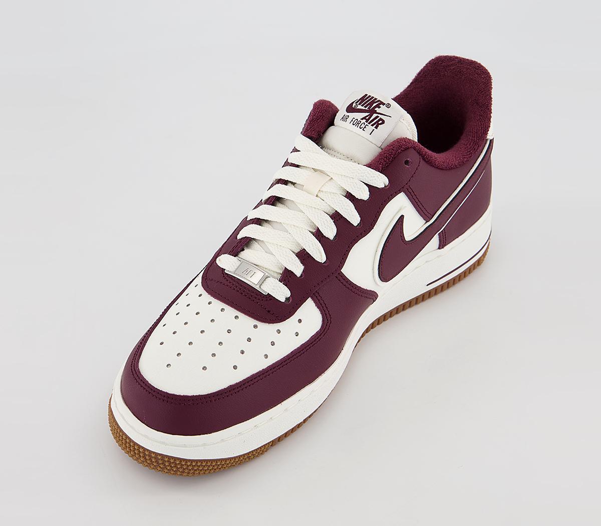 Nike Air Force 1 Lv8 Trainers Sail Night Maroon Gum Medium Brown Unisex Sports 9678