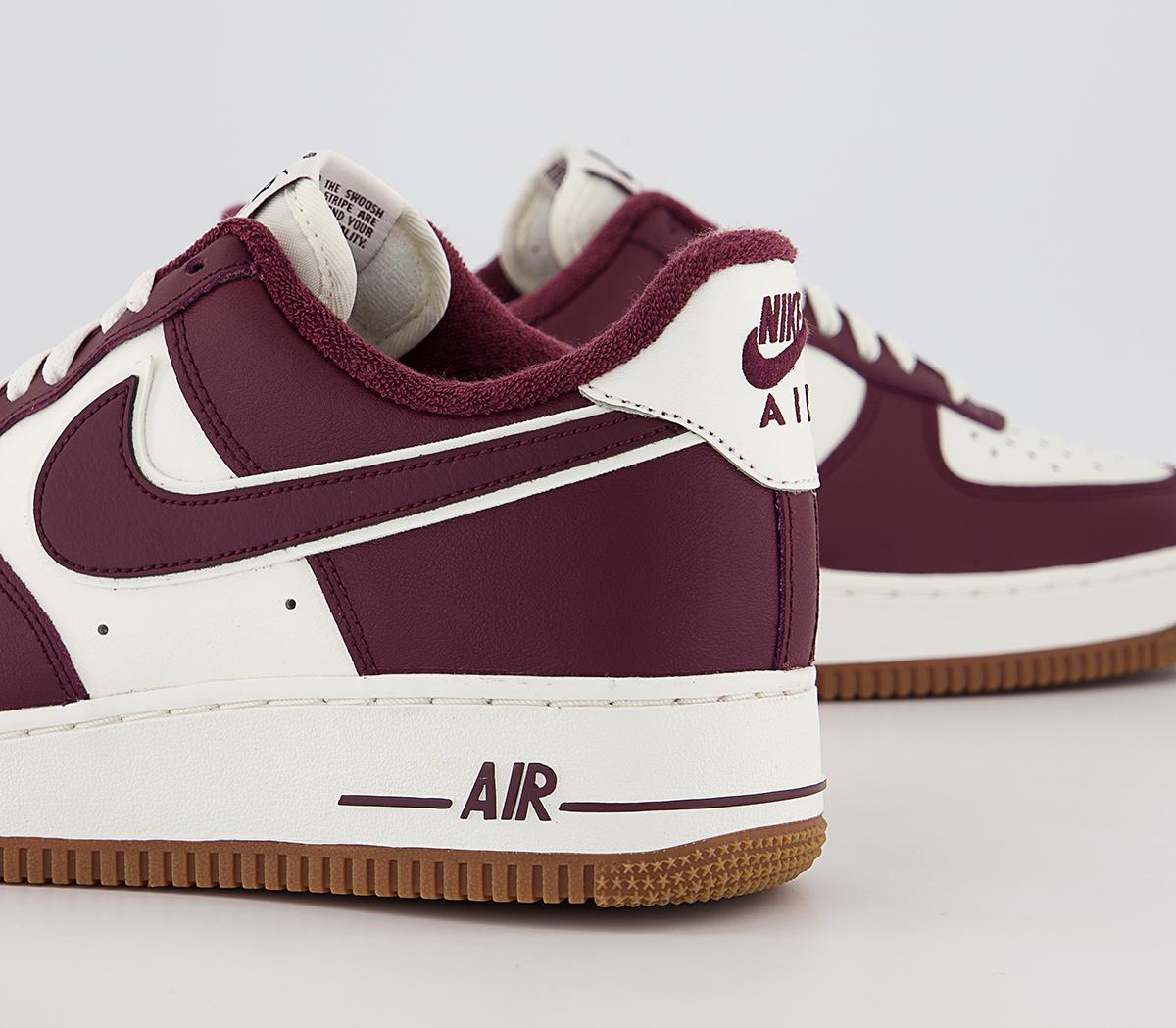 Nike Air Force 1 Lv8 Trainers Sail Night Maroon Gum Medium Brown Unisex Sports 5623