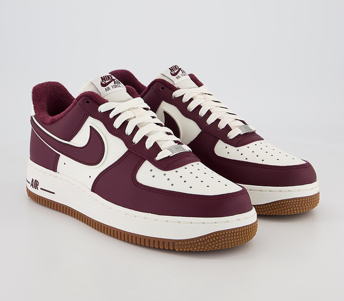 Nike Air Force 1 Lv8 Trainers Sail Night Maroon Gum Medium Brown Unisex Sports 4805