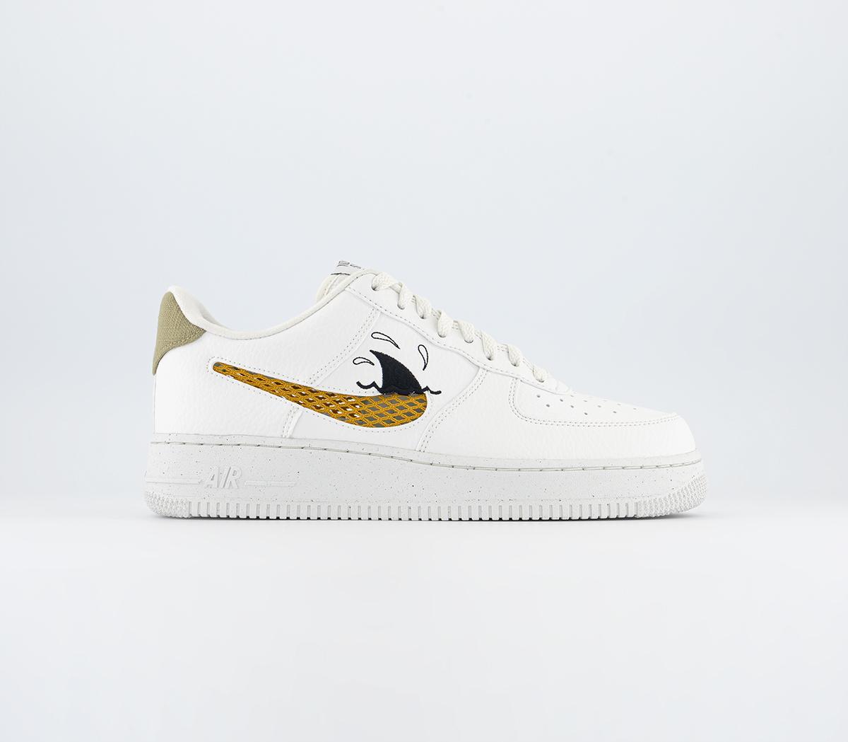 NikeAir Force 1 Lv8 TrainersSail Sanded Gold Black Wheat Grass