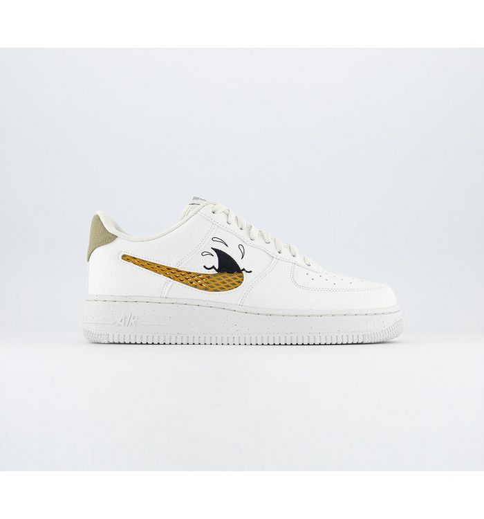 Nike Air Force 1 Lv8 Trainers Sail Sanded Gold Black Wheat Grass In Natural