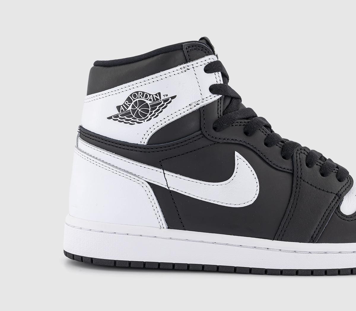 Jordan Air Jordan 1 High Trainers Black White White - Unisex Sports