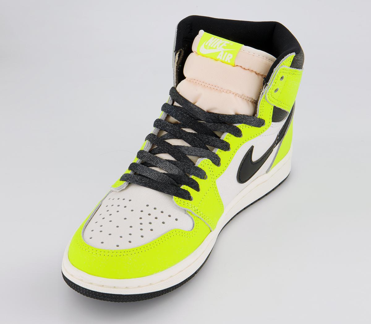 Jordan Air Jordan 1 High Trainers Jordan Air Jordan 1 High Trainers Volt Black Sail