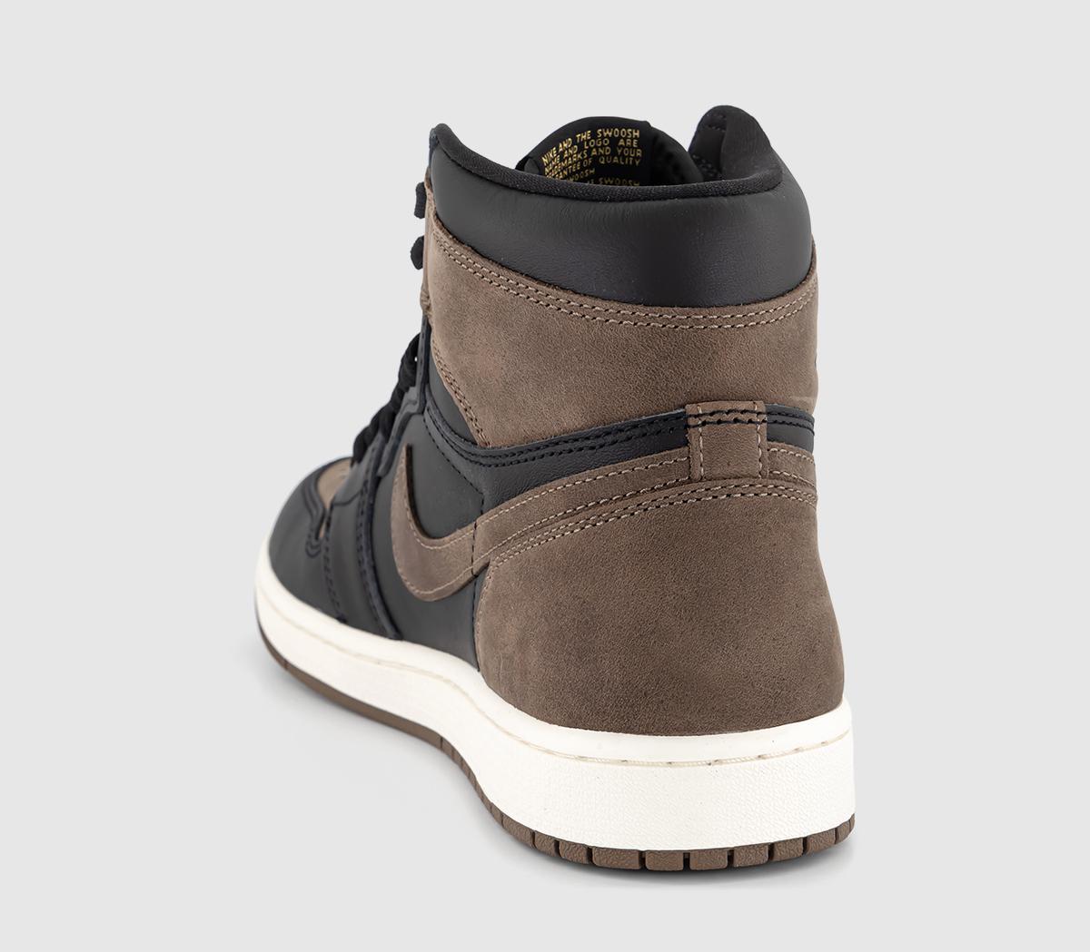 Jordan Air Jordan 1 High Trainers Black Metallic Gold Palomino