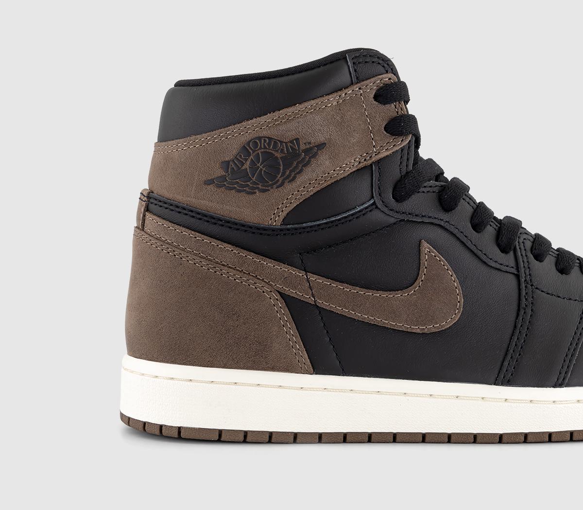 JordanAir Jordan 1 High TrainersBlack Metallic Gold Palomino Sail