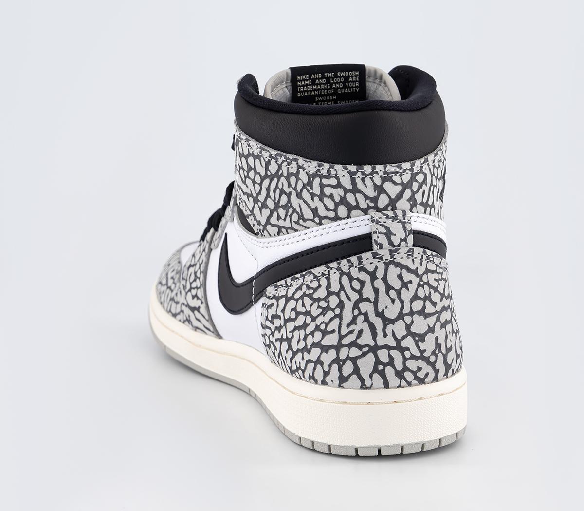 JordanAir Jordan 1 High Trainers Tech Grey Muslin Black White