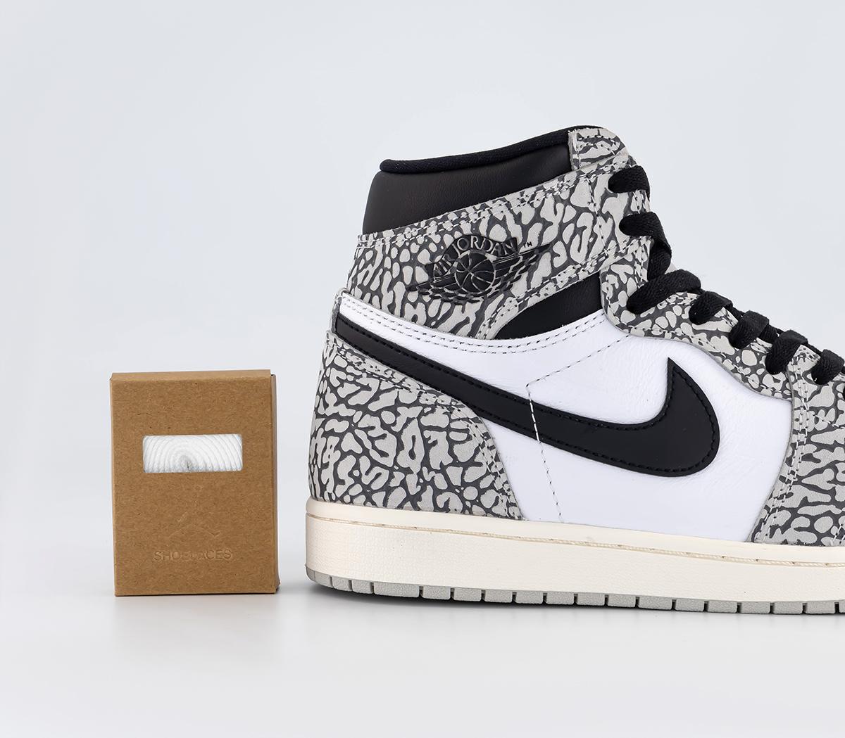 JordanAir Jordan 1 High Trainers Tech Grey Muslin Black White