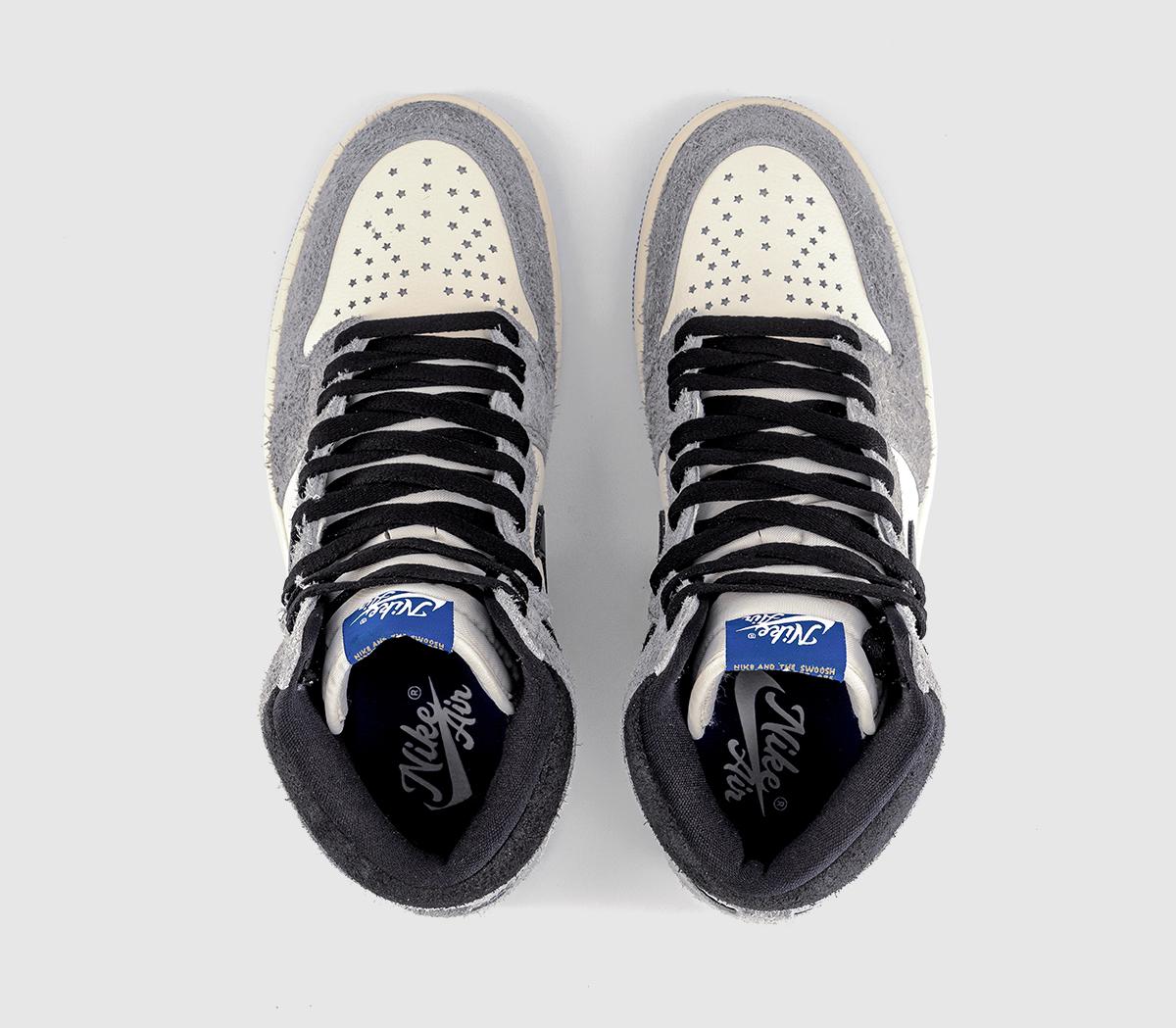 JordanAir Jordan 1 High TrainersCool Grey Black Sail Game Royal