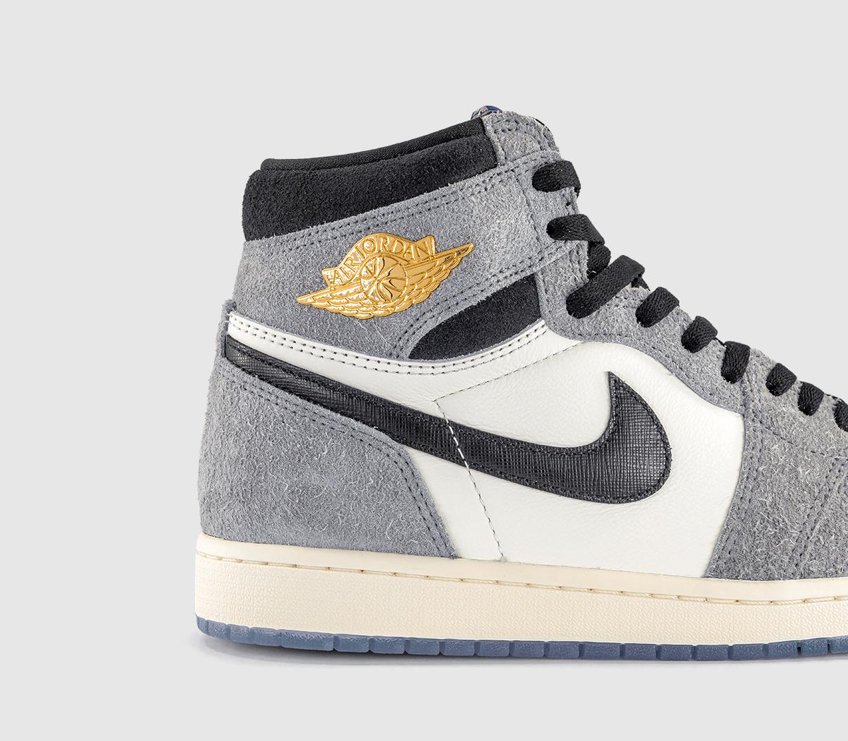 JordanAir Jordan 1 High TrainersCool Grey Black Sail Game Royal