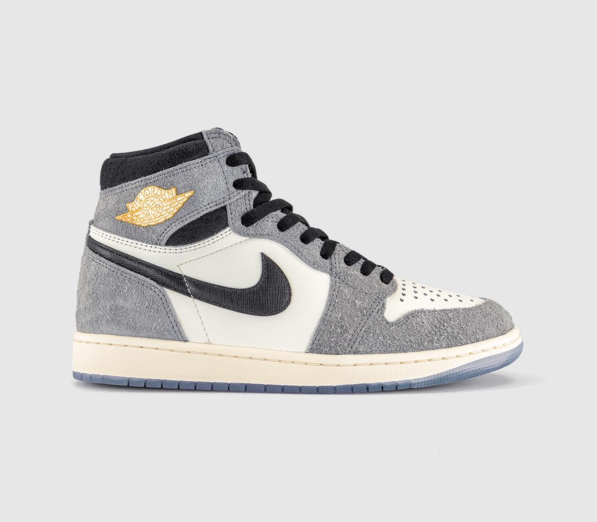JordanAir Jordan 1 High TrainersCool Grey Black Sail Game Royal