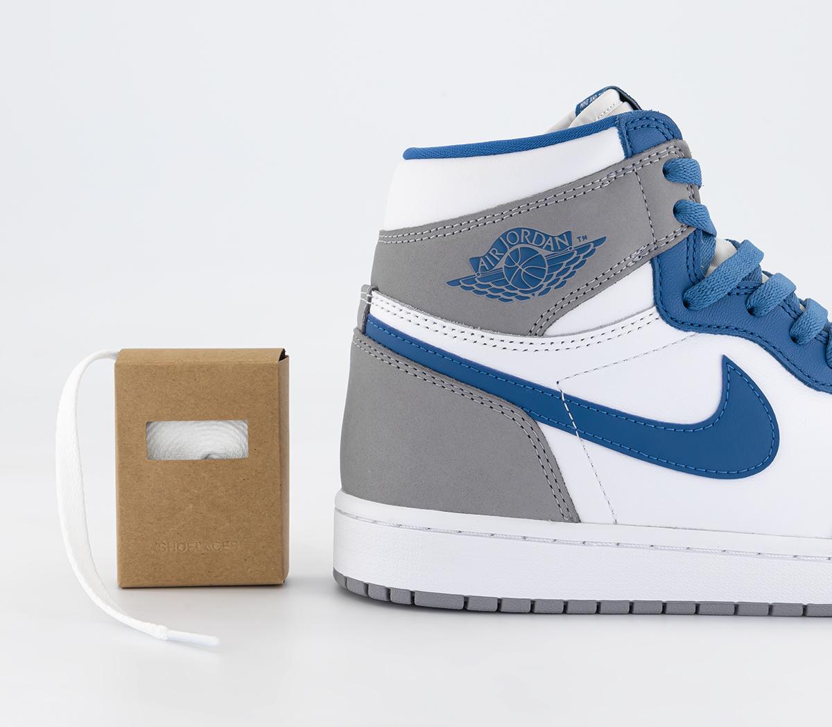 Jordan Air Jordan 1 High Trainers True Blue White Cement Grey Unisex