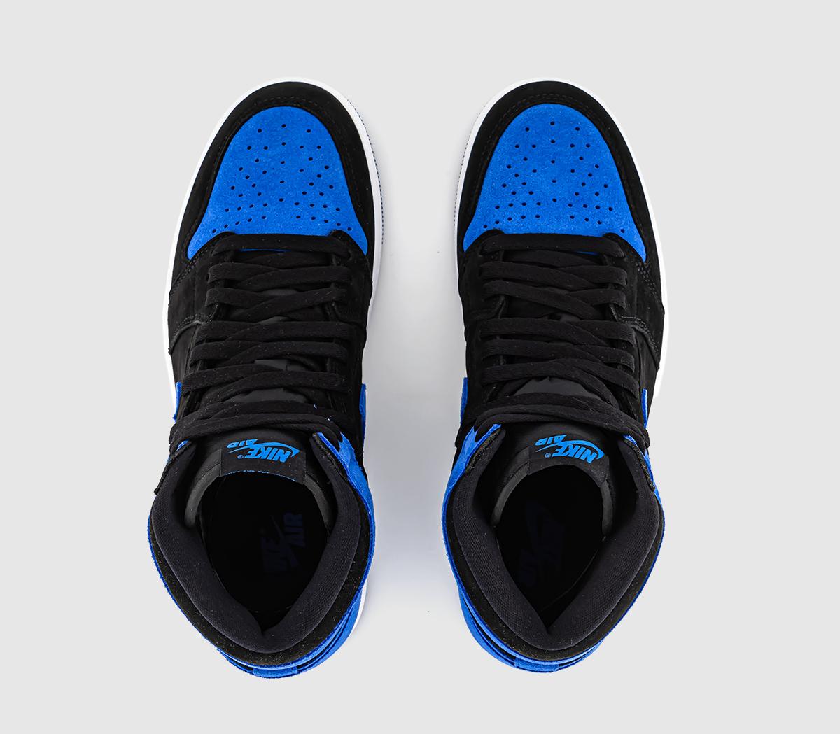 JordanAir Jordan 1 High TrainersBlack Royal Blue White Royal Blue Black