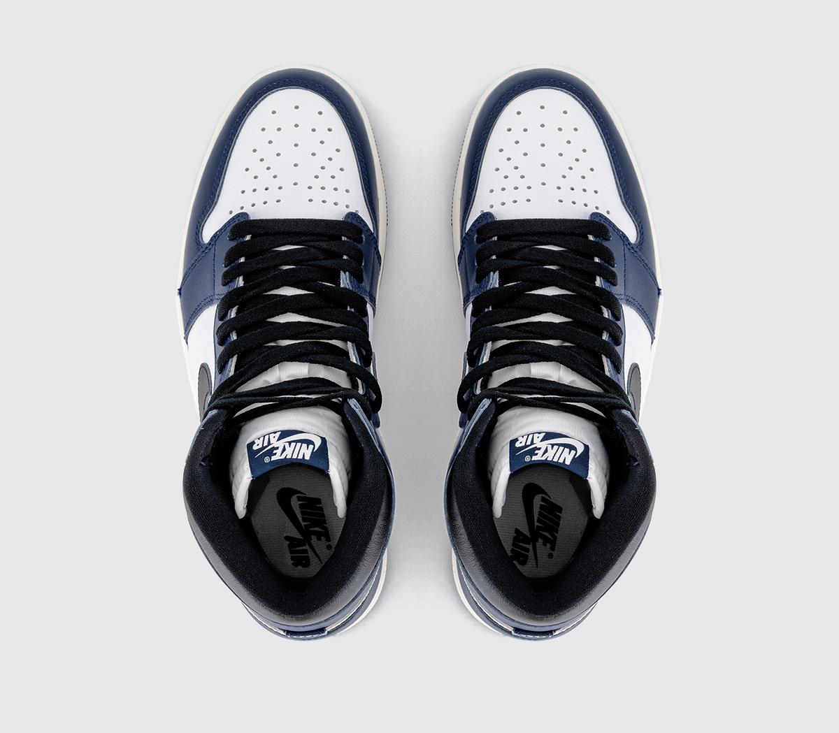 JordanAir Jordan 1 High TrainersMidnight Navy Blackwhitesail
