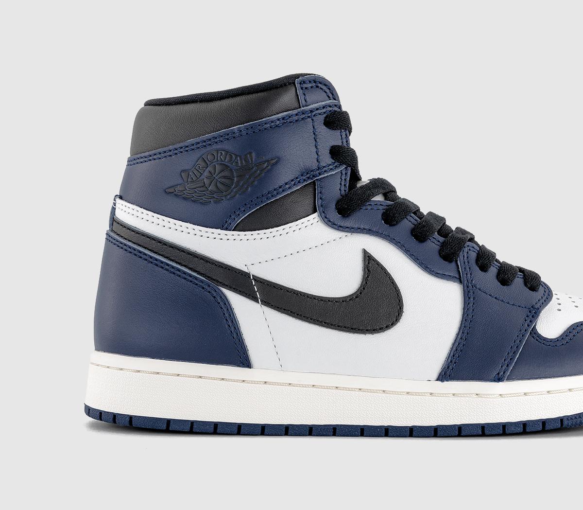 JordanAir Jordan 1 High TrainersMidnight Navy Blackwhitesail