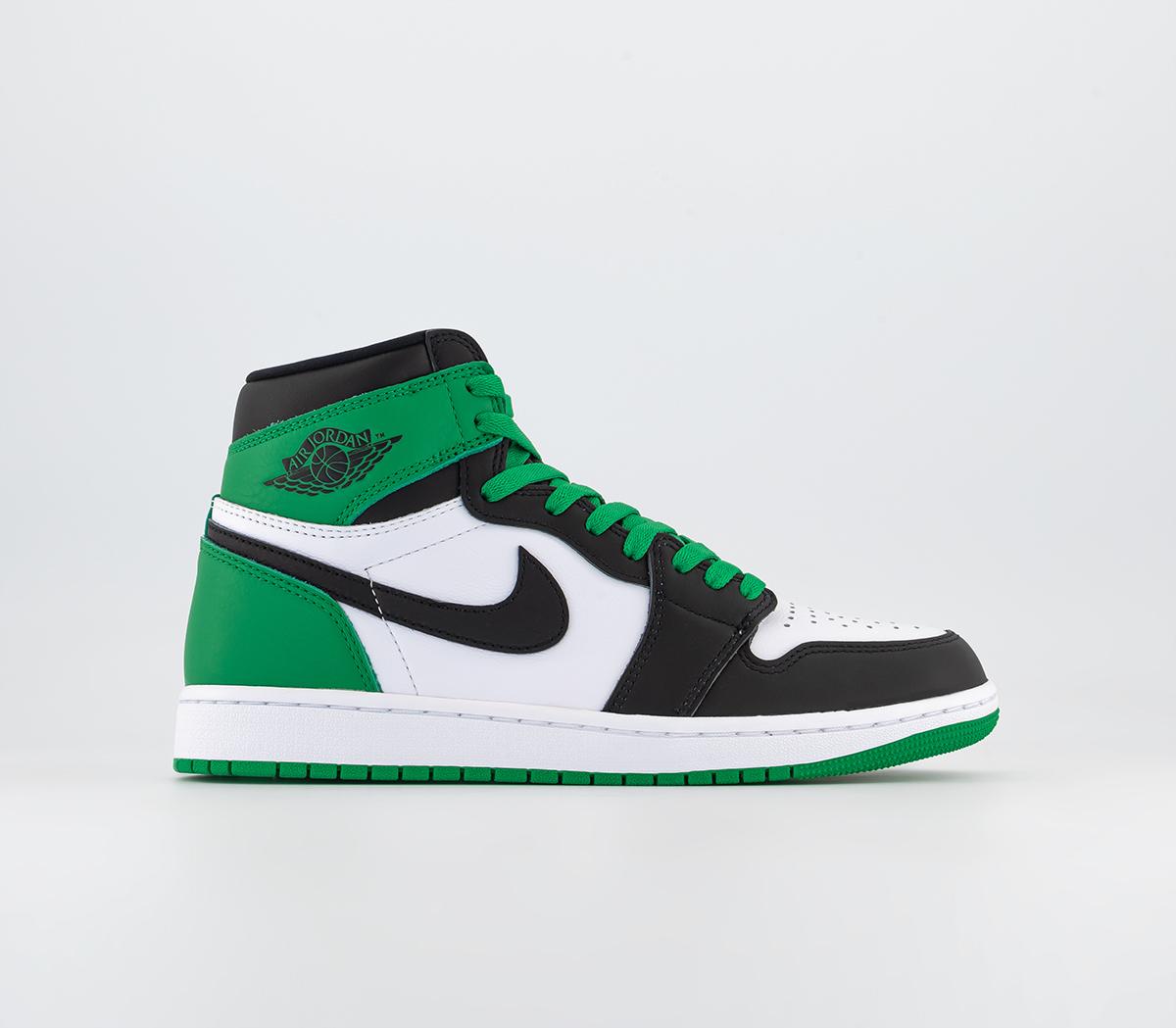 Jordan Air 1 High Trainers Lucky Green Black Toe Leather, 8