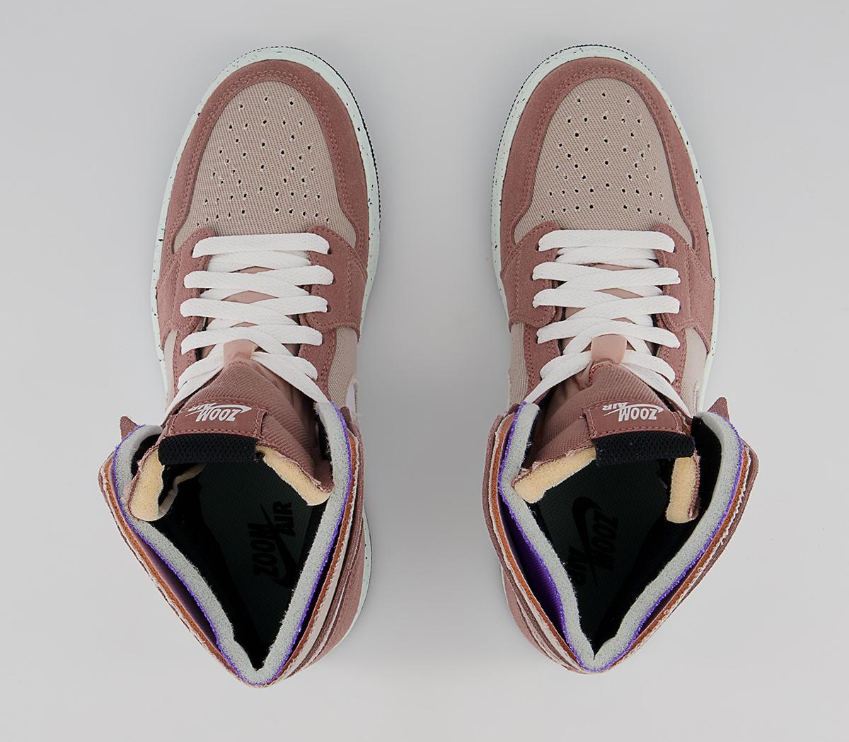 Jordan Air Jordan 1 Zoom Air Cmft Trainers Jordan Air Jordan 1 Zoom Air Cmft Trainers Fossil Stone White Fossil Rose Psychic Purple Tota