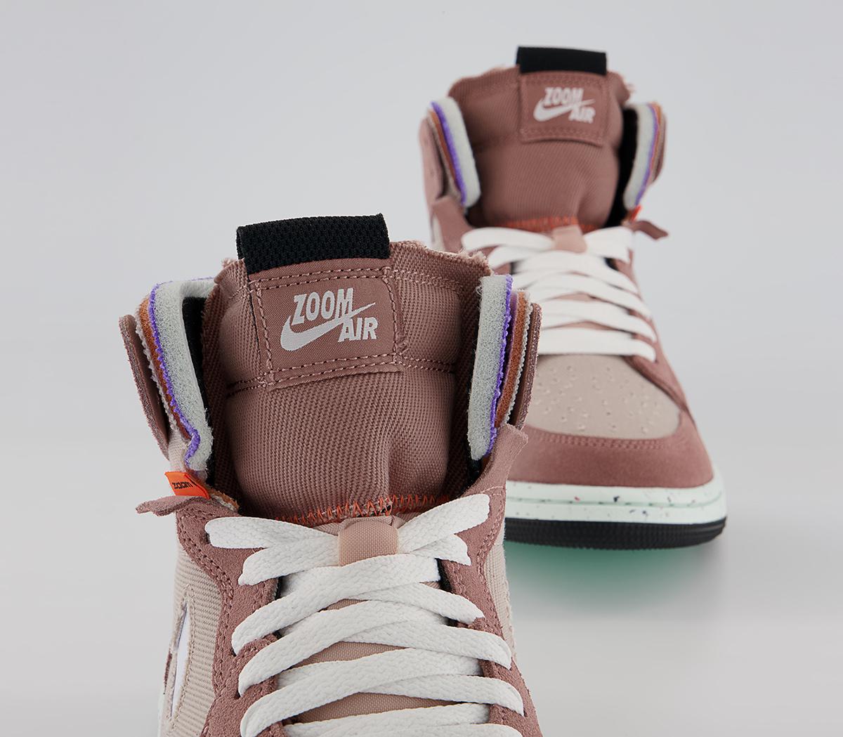 Jordan Air Jordan 1 Zoom Air Cmft Trainers Jordan Air Jordan 1 Zoom Air Cmft Trainers Fossil Stone White Fossil Rose Psychic Purple Tota