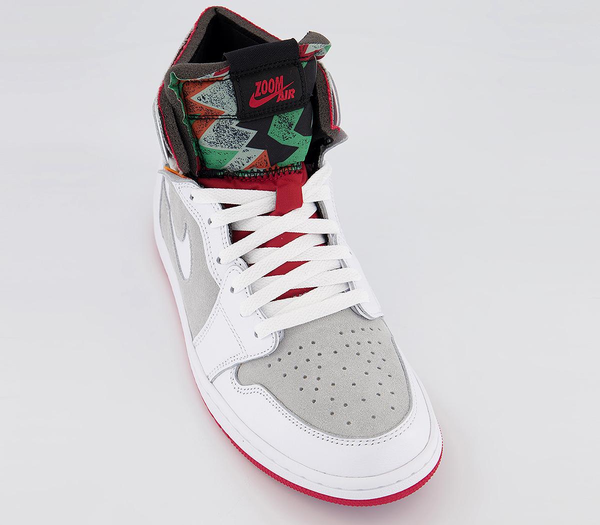 Jordan Air Jordan 1 Zoom Air Cmft Trainers White True Red Light Silver ...