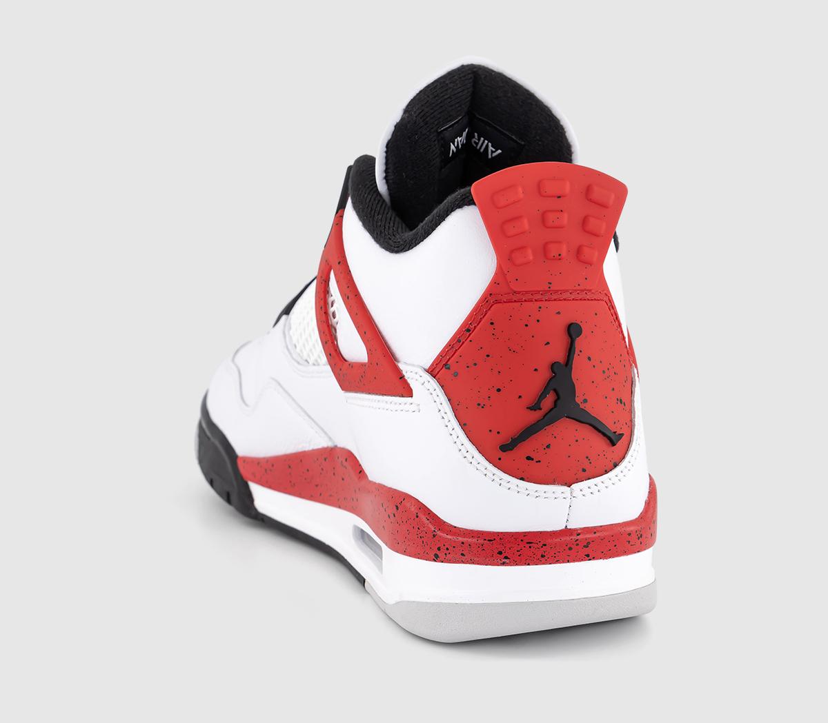 JordanAir Jordan 4 TrainersWhite Fire Red Black Neutral Grey