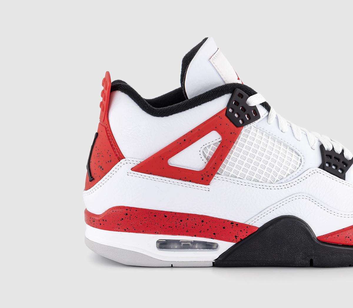 JordanAir Jordan 4 TrainersWhite Fire Red Black Neutral Grey